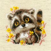 Riolis Little Raccoon Kit #1754 5" x 5"/13 cm x 13 cm X Stich Kit